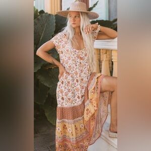 ⭐️Spell Portobello Road Babydoll Midi Dress